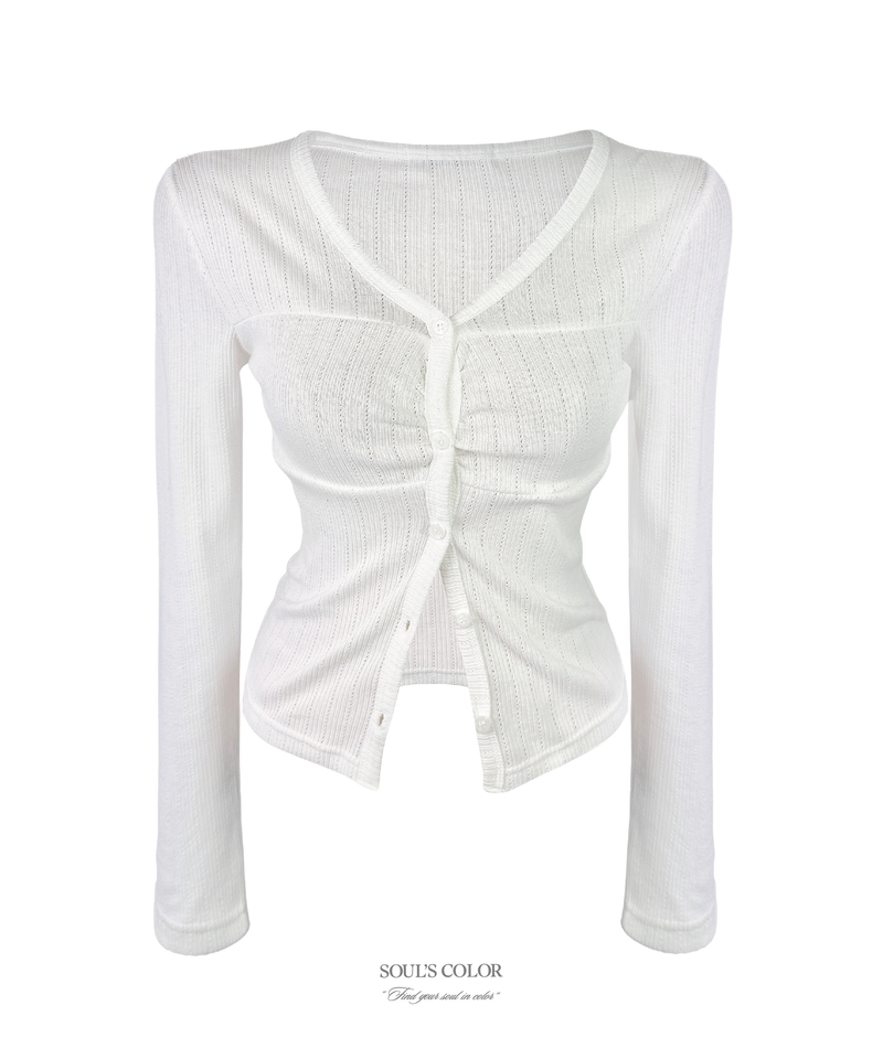 SOUL'S COLOR(ソウルズカラー)の「Lovie Cotton Eyelet Cardigan (3color)(Tops)」