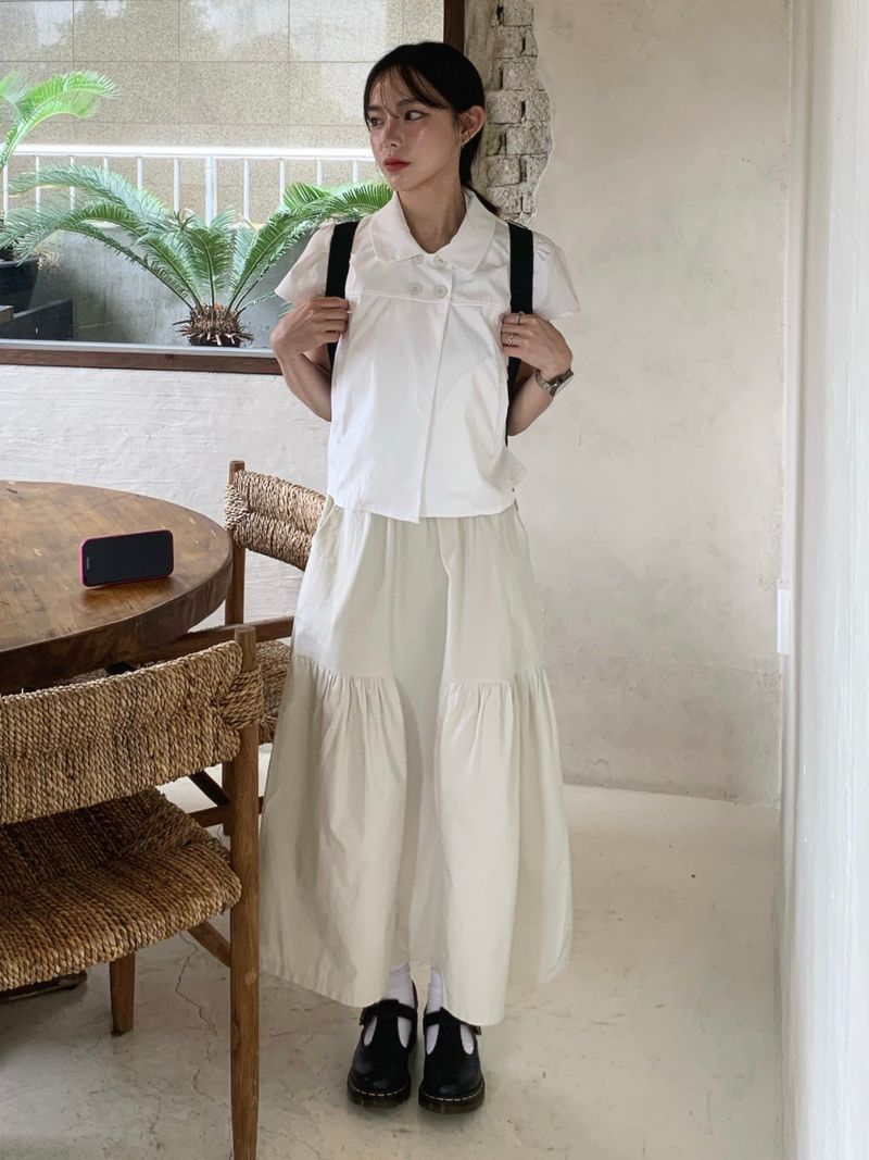 Moment button collar blouse (2c)