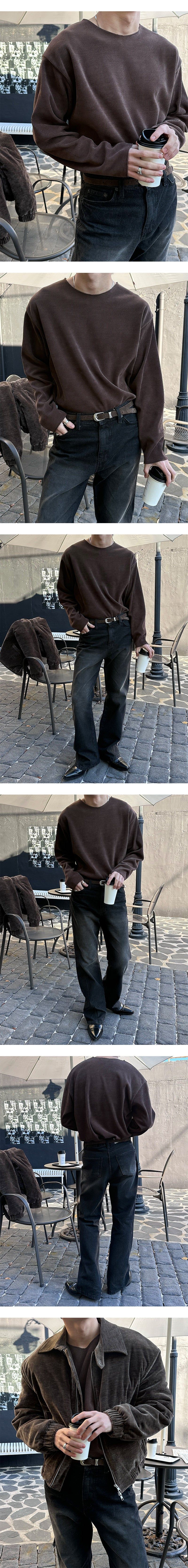 [Unisex] Thin golgi round cutting knit(4color)