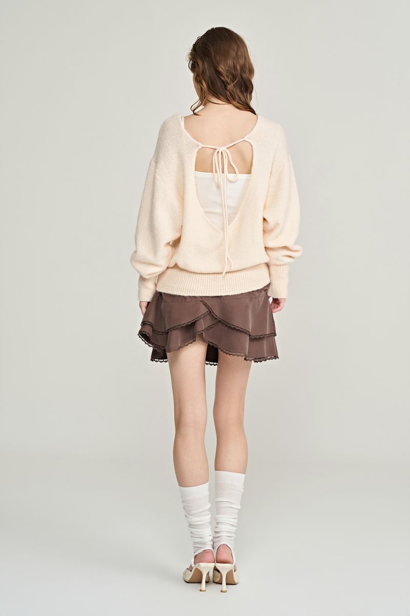 Tulip drape skirt, Brown