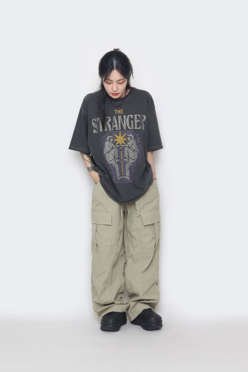 nylon stitch cargo pants