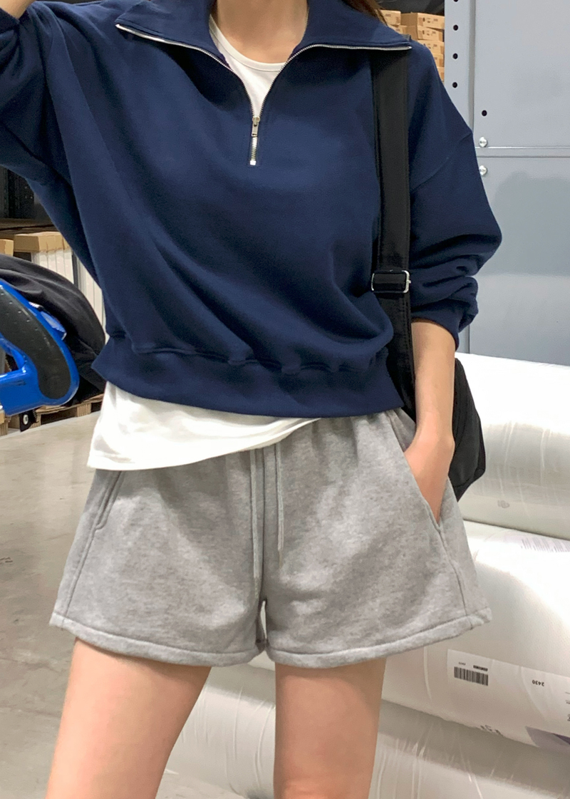 [Lè made] リメイドエブリーハーフジップアップスウェットシャツ / 4 カラーズ