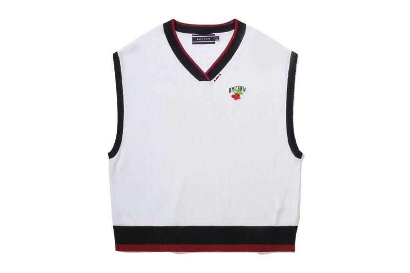 ROMANTIC CROWN(ロマンティッククラウン)の「FRUIT KNIT VEST_WHITE(Tops)」