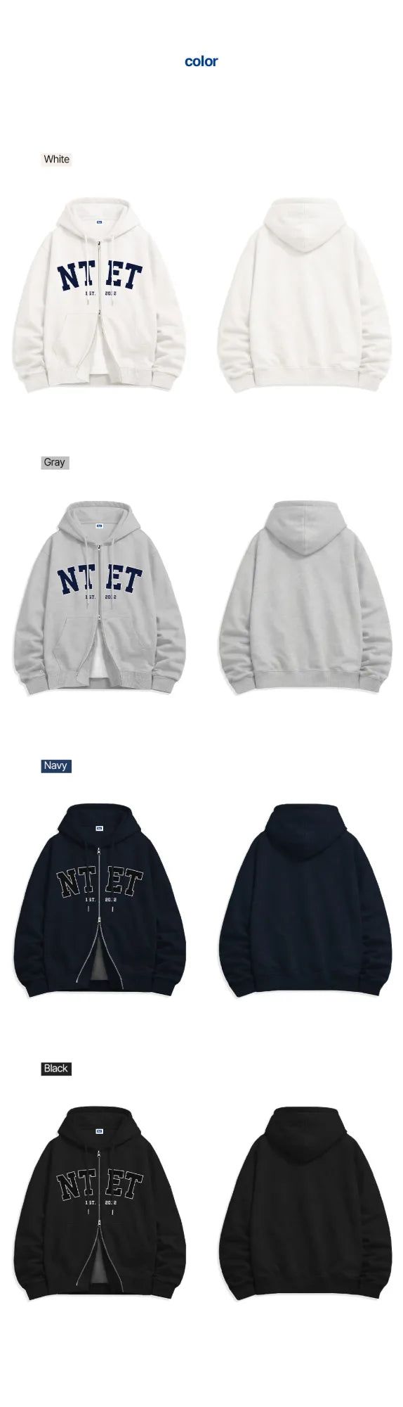 big arch logo 2-way zip-up (4color)
