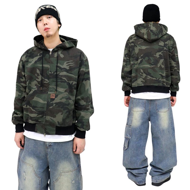 Vintage Work Camo Hooded Jacket