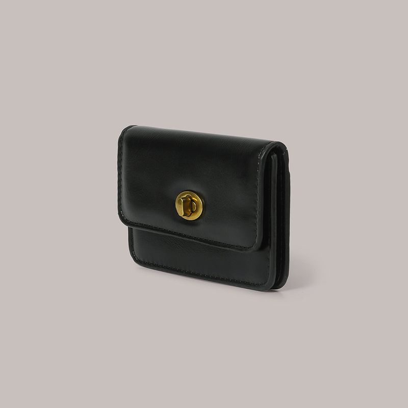 Flat Gold Wallet - Black