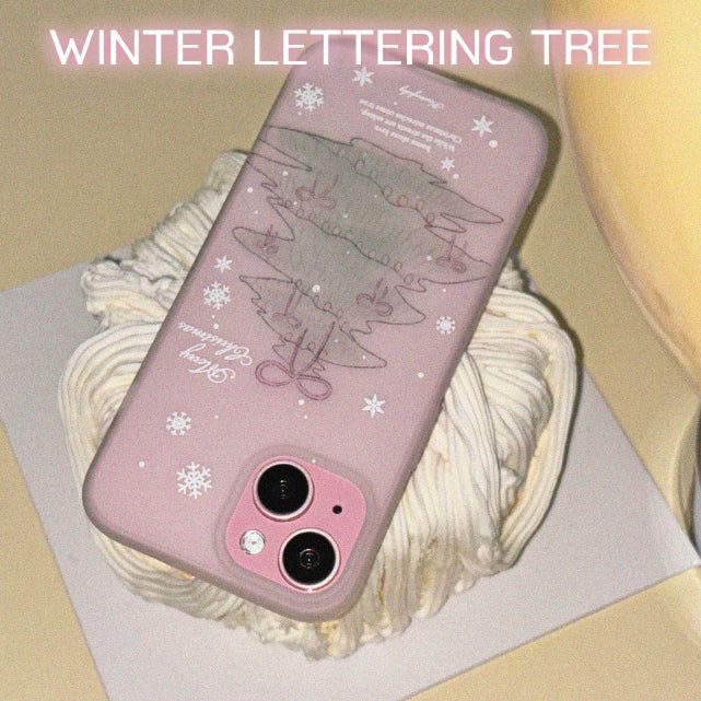 Teru-Teru Charm SET) Winter Christmas Tree Matte iPhone Case