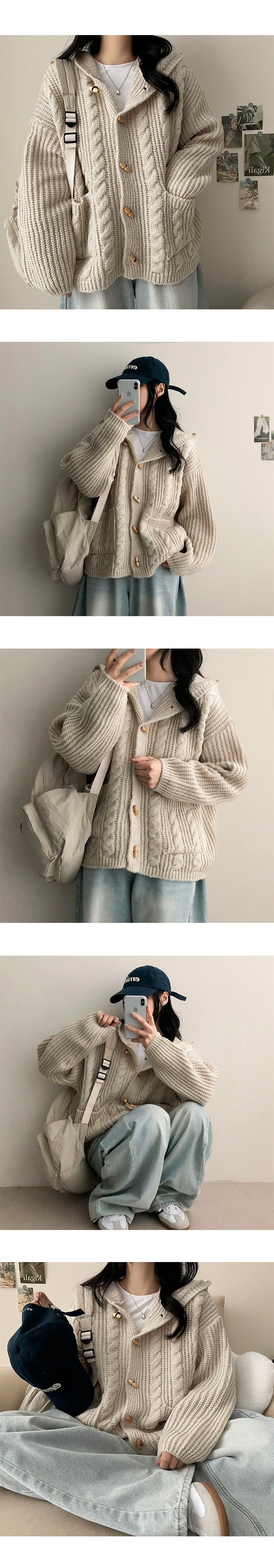 Ned Hood Twisted Knitted Cardigan