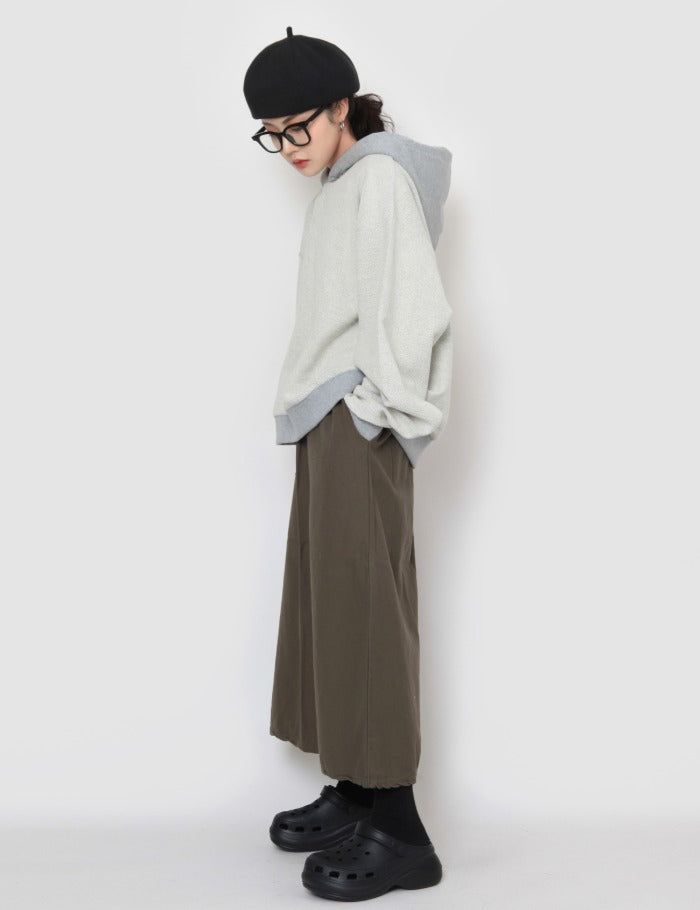 basic linen long skirt