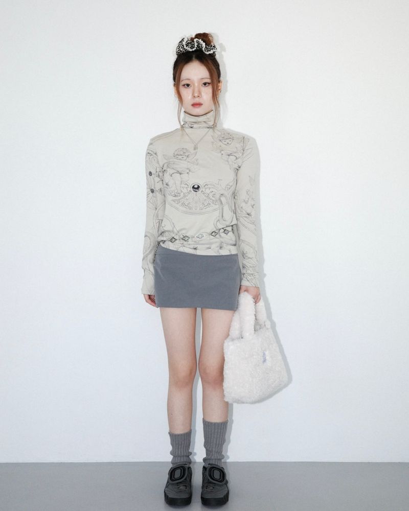 Teddy mini fur bag _ cream