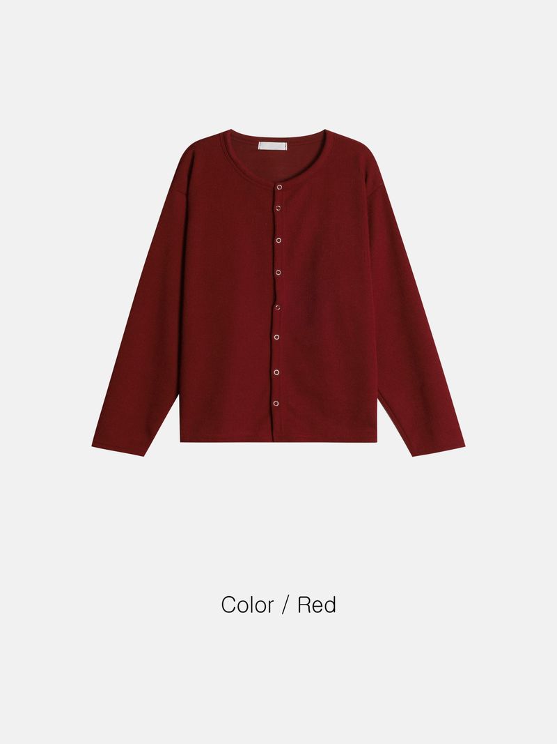 Pino Crop Ribbed Button Cardigan (5c)