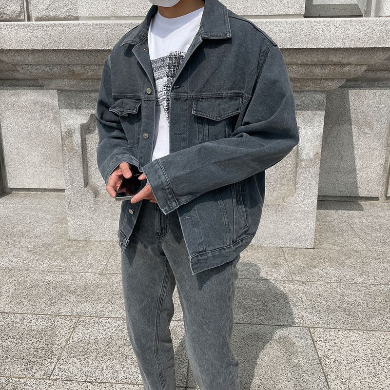 ASCLO Back Button Denim Jacket (3color)