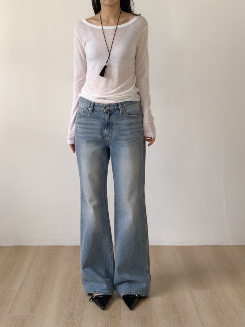 Ross Brush Semi-bootcut Denim Pants