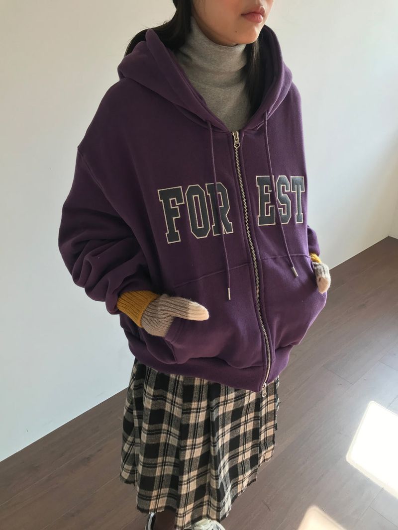 DUGGY(ダギー)の「Lettering Fleece Hoodie Zip-Up (3 Colors)(Jackets/Outerwear)」