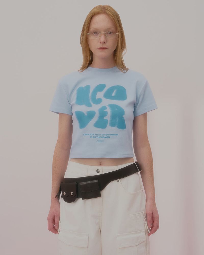 POINTAGE LOGO CROP TSHIRT-SKY BLUE