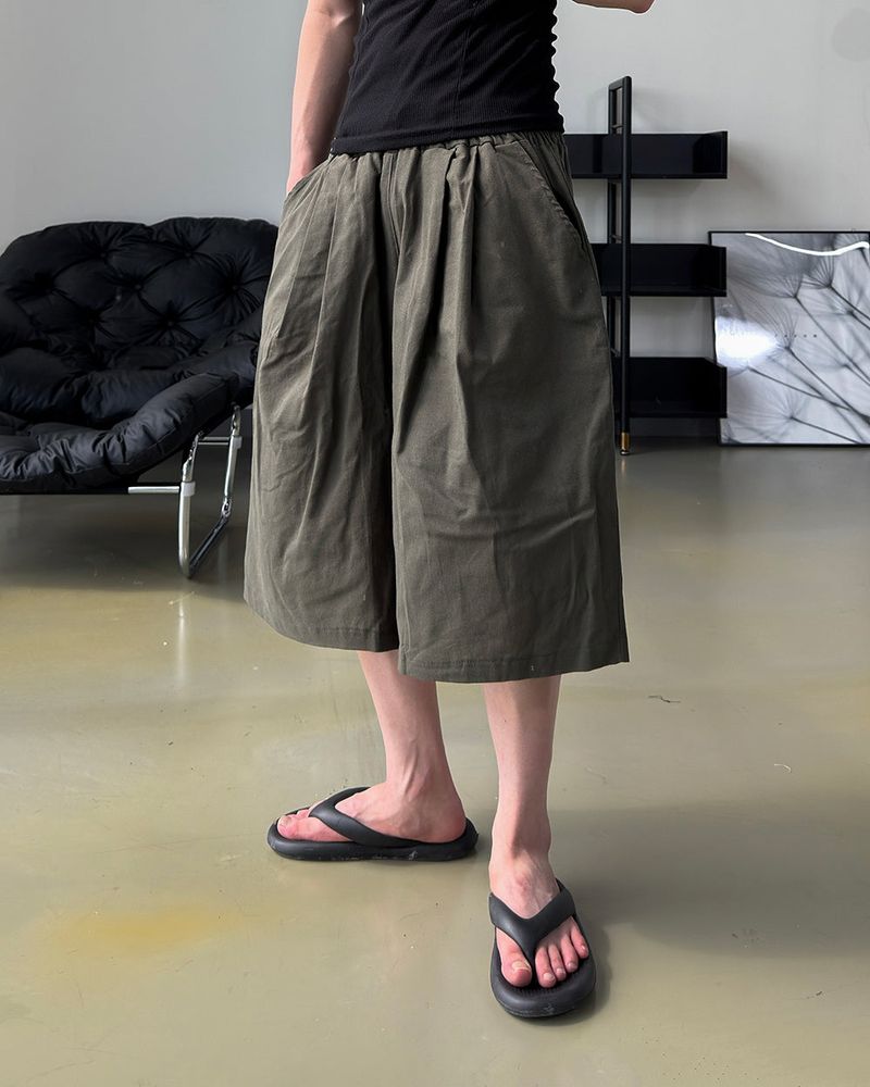 Rok Linen Pintuck Bermuda Pants