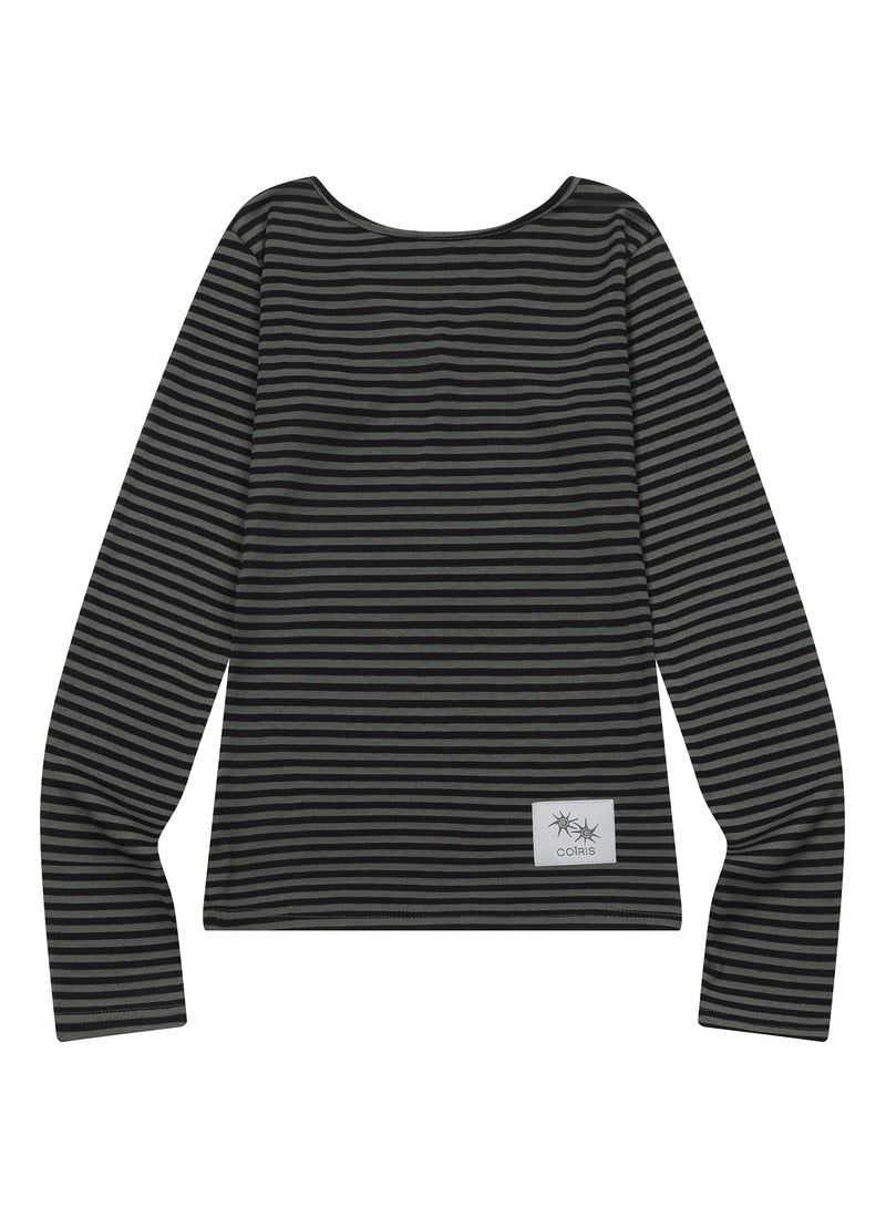 ROSA V-NECK STRIPED LONG SLEEVE T(2COLOR)