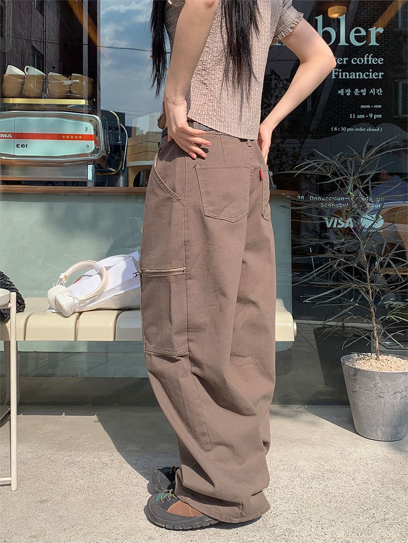 ZIPPER WIDE TROUSER PANTS (3C)