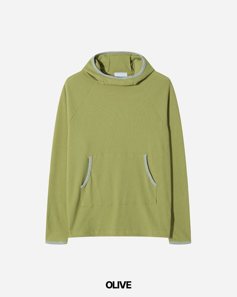 Gets High-neck Waffle Hoodie