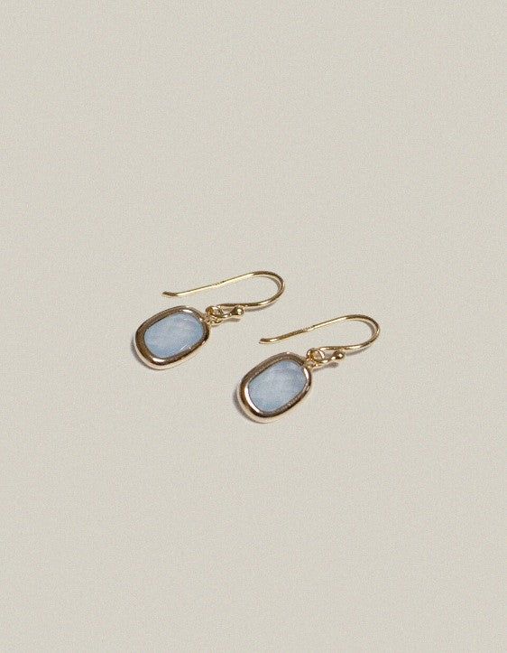 Blue Drop earrings Gold