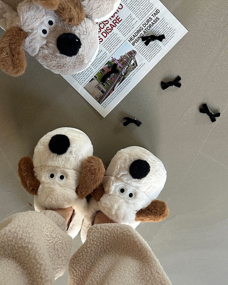 Dog fur slippers