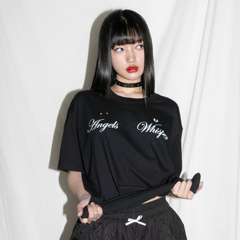 CLUT STUDIO（クラットスタジオ）の「エンジェルズウィスパーTシャツ - ブラック（トップス）」