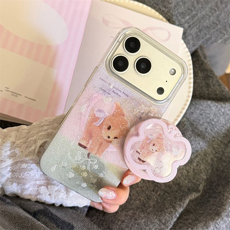 Aurora Glitter Ribbon Bambitalk iPhone Case