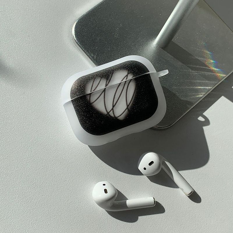 Black - Chocolate Heart AirPods Case_matt