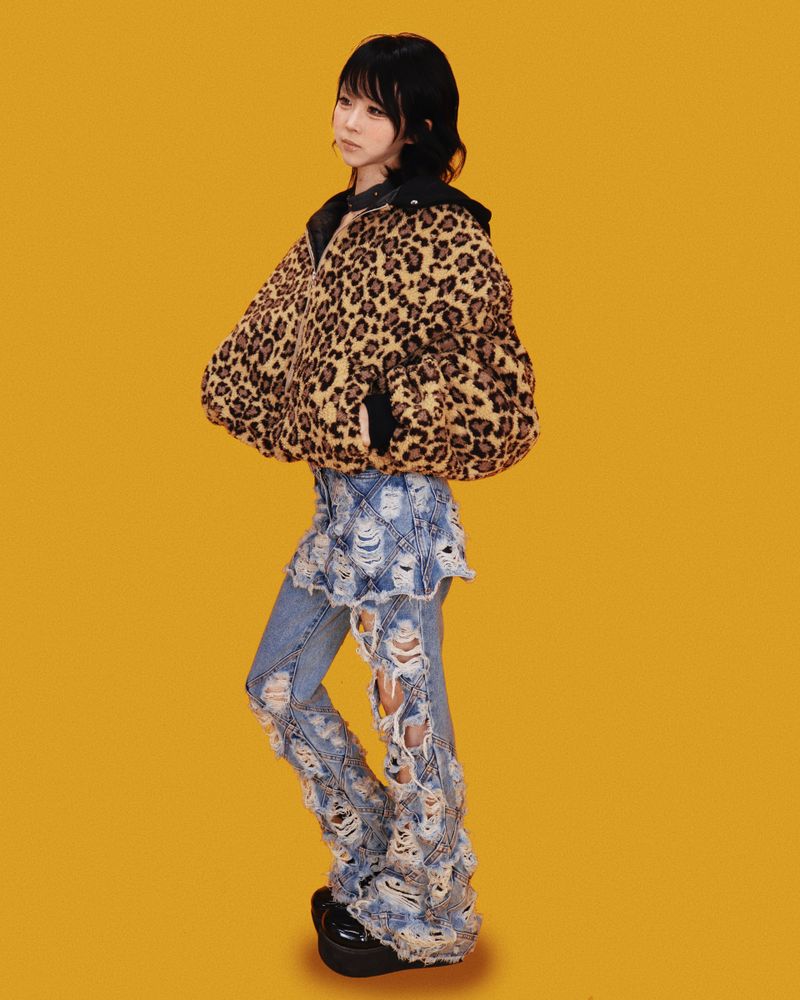 pop leopard hood Jumper (누빔/2color)