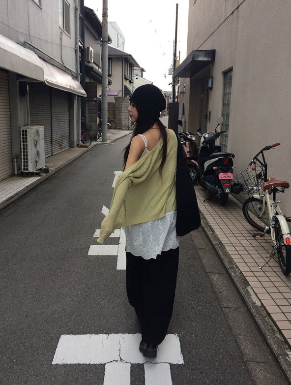 Hyujin Button See-Through Knit Cardigan