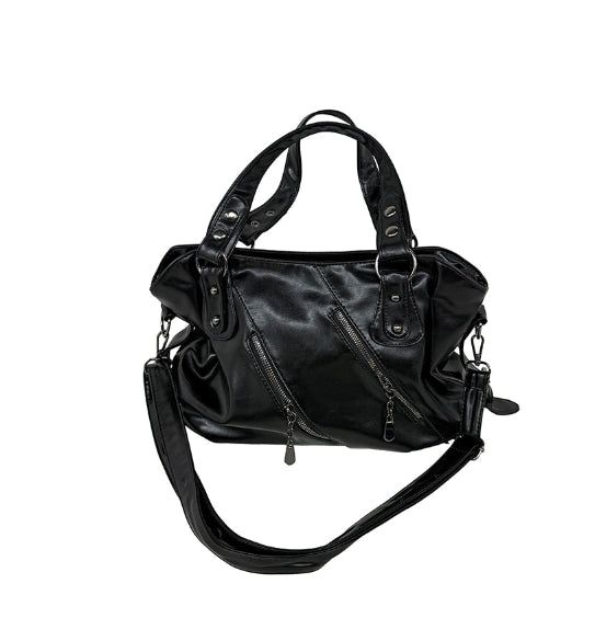 Cardi Stud Double Zipper Shoulder Bag