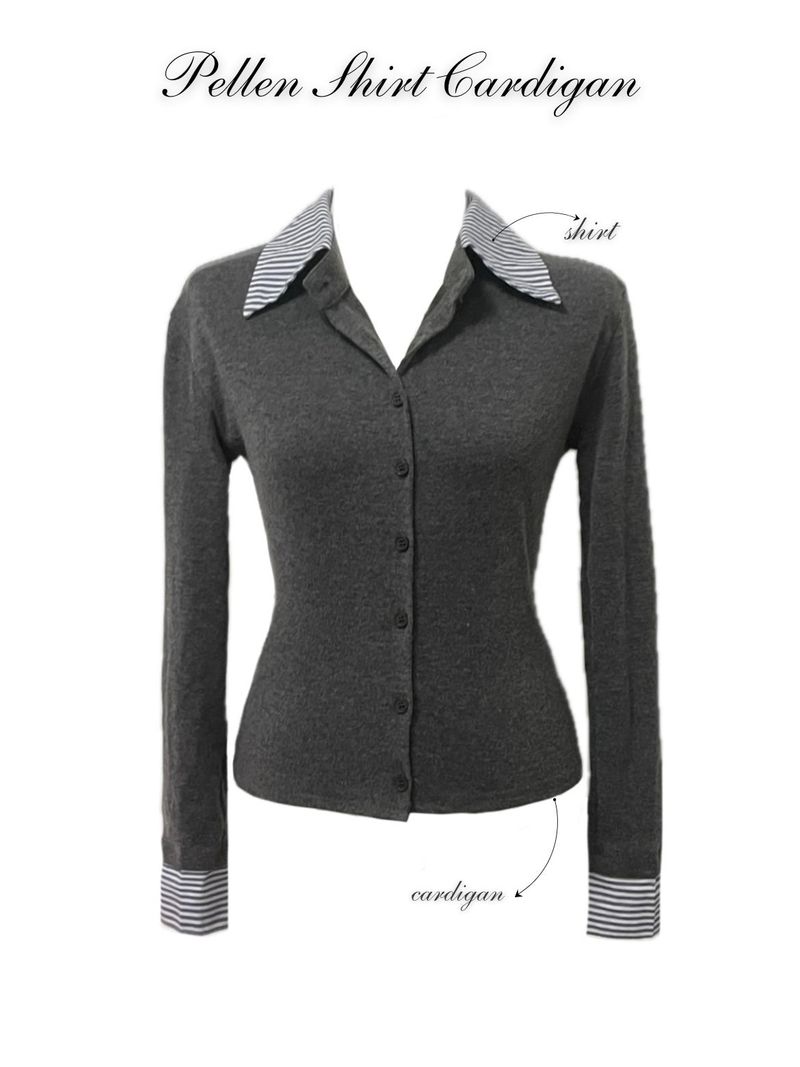Pellen shirt cardigan (Gray)