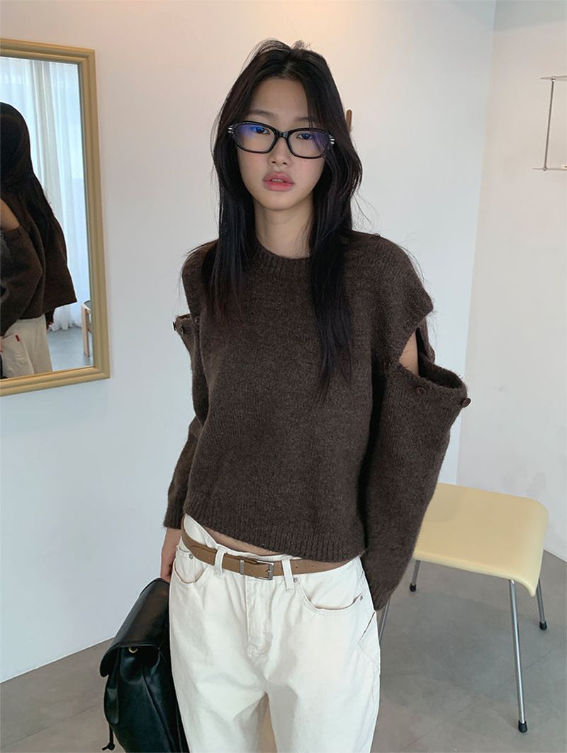 KATE OPENED BUTTON KNIT (2C)
