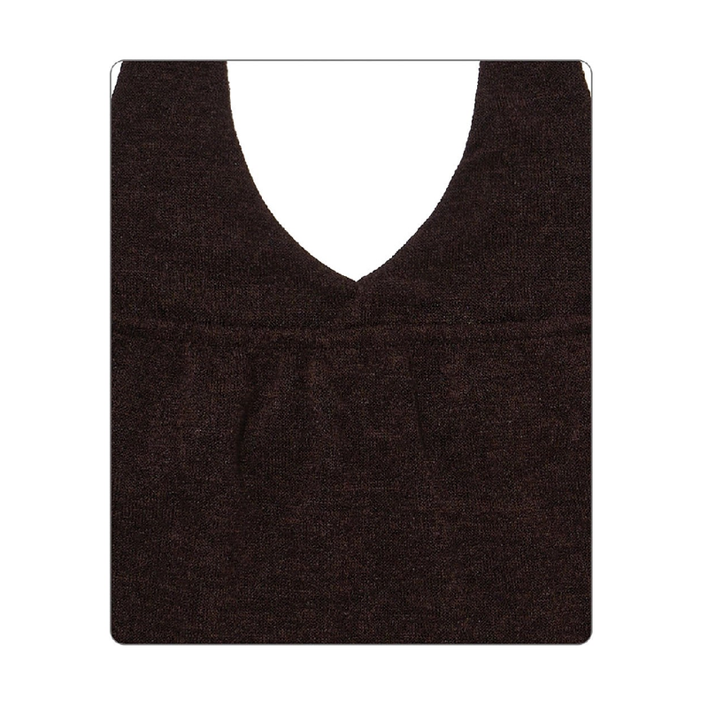 HALTERNEK KNIT VEST_BROWN