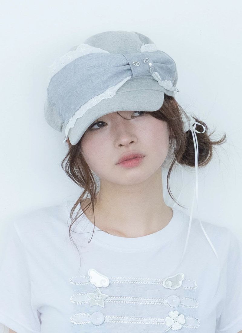 LITALMUTE（リタルミュート）の「エンジェルリボンキャップ(gray)（帽子）」