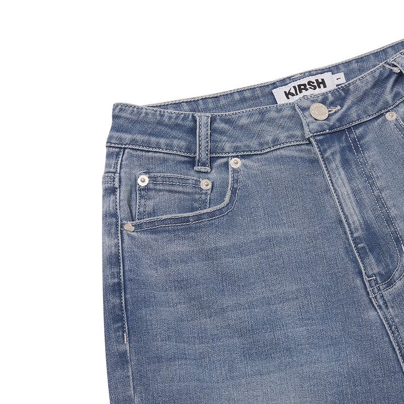CHERRY SLIM-FIT DENIM PANTS [BLUE]