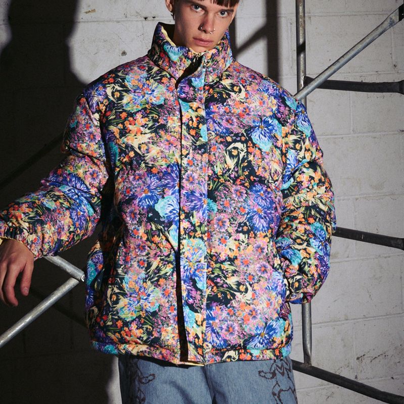 SOLARBALL FLOWER FLAME REVERSIBLE PUFFER BLACK