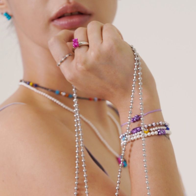 Petit Bear Pearl Bracelet_Pink