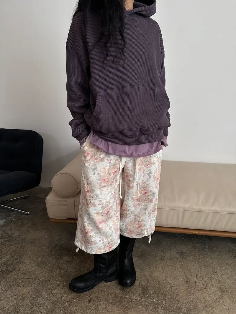 waffle crop hoodie