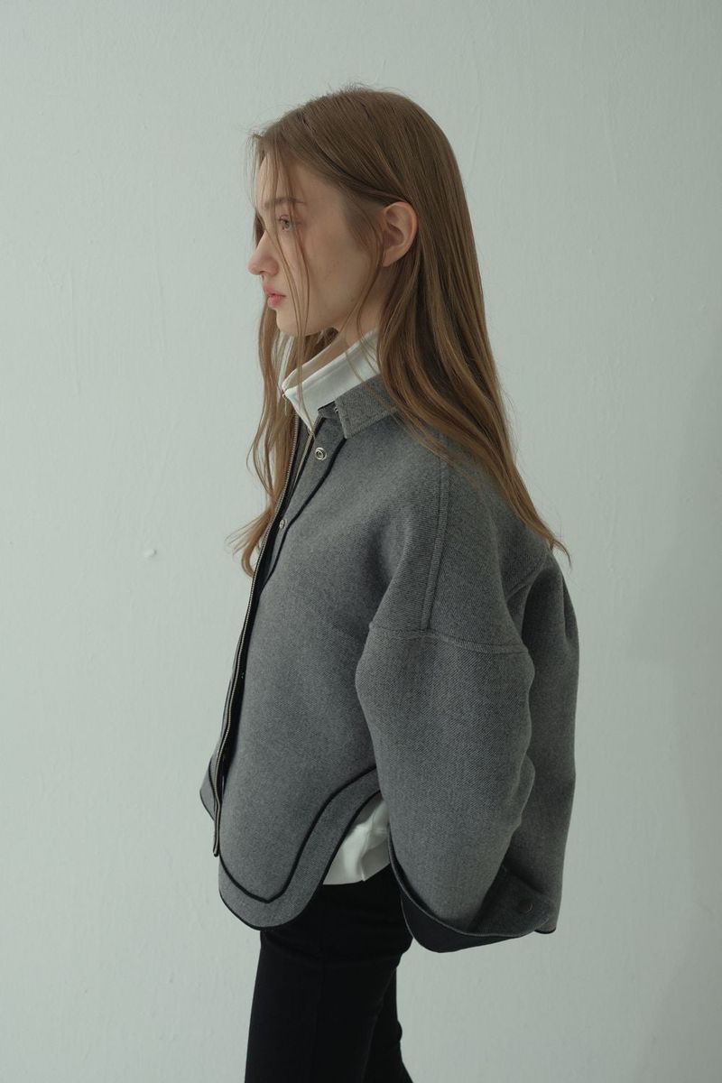 WOOL BLENDING ZIP-UP JACKET_MELANGE GRAY