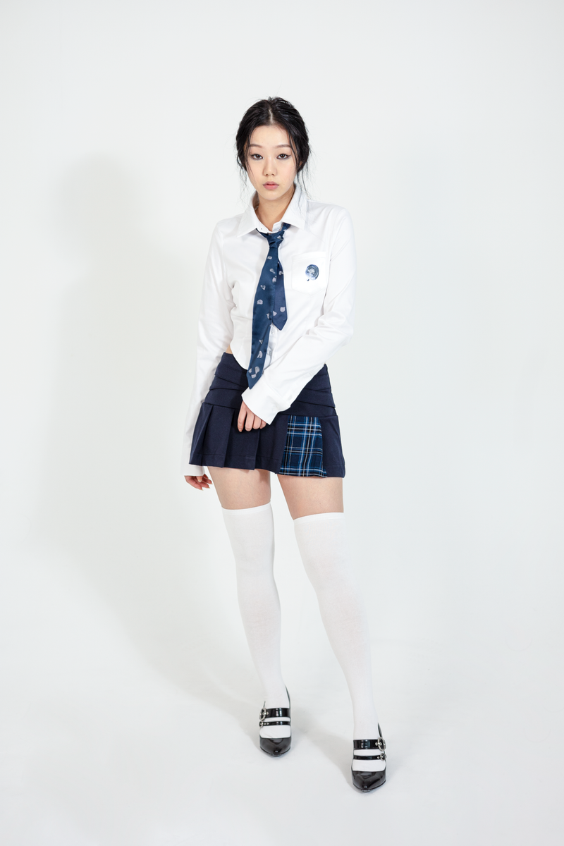 ROSE SYMBOL CROP SHIRT #NAVY