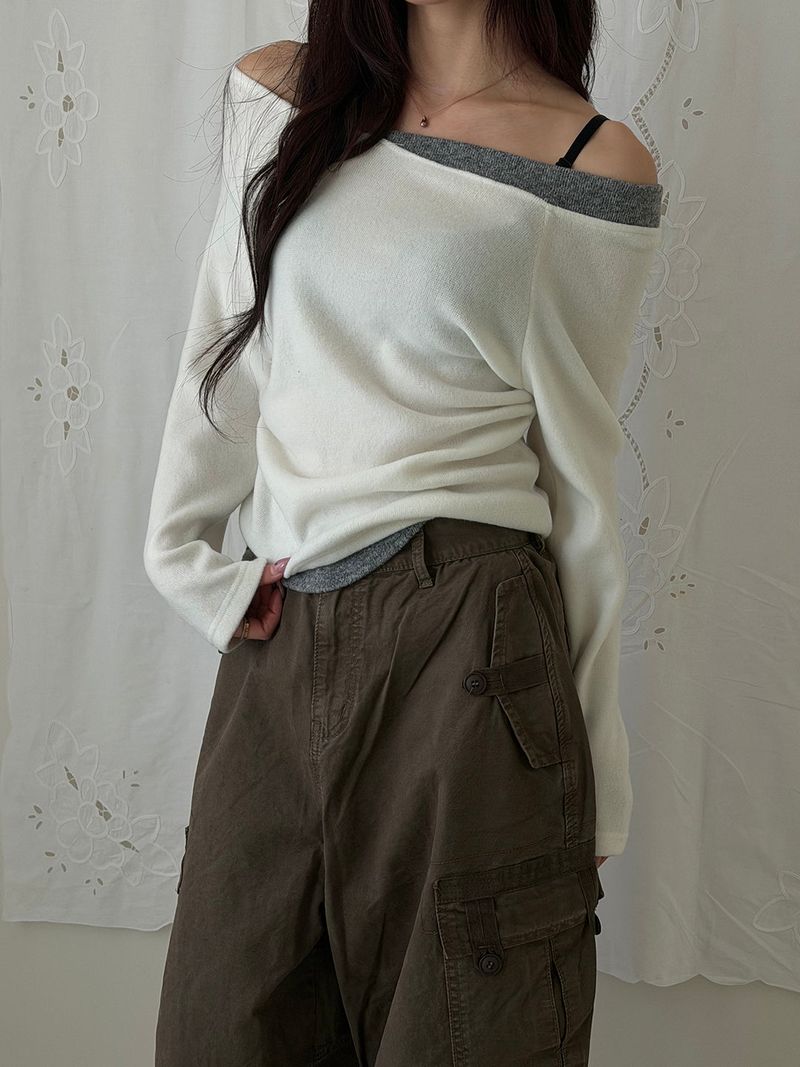 MUZESEOUL(ミューズソウル)の「Layered shirring long sleeves(3color)(Tops)」