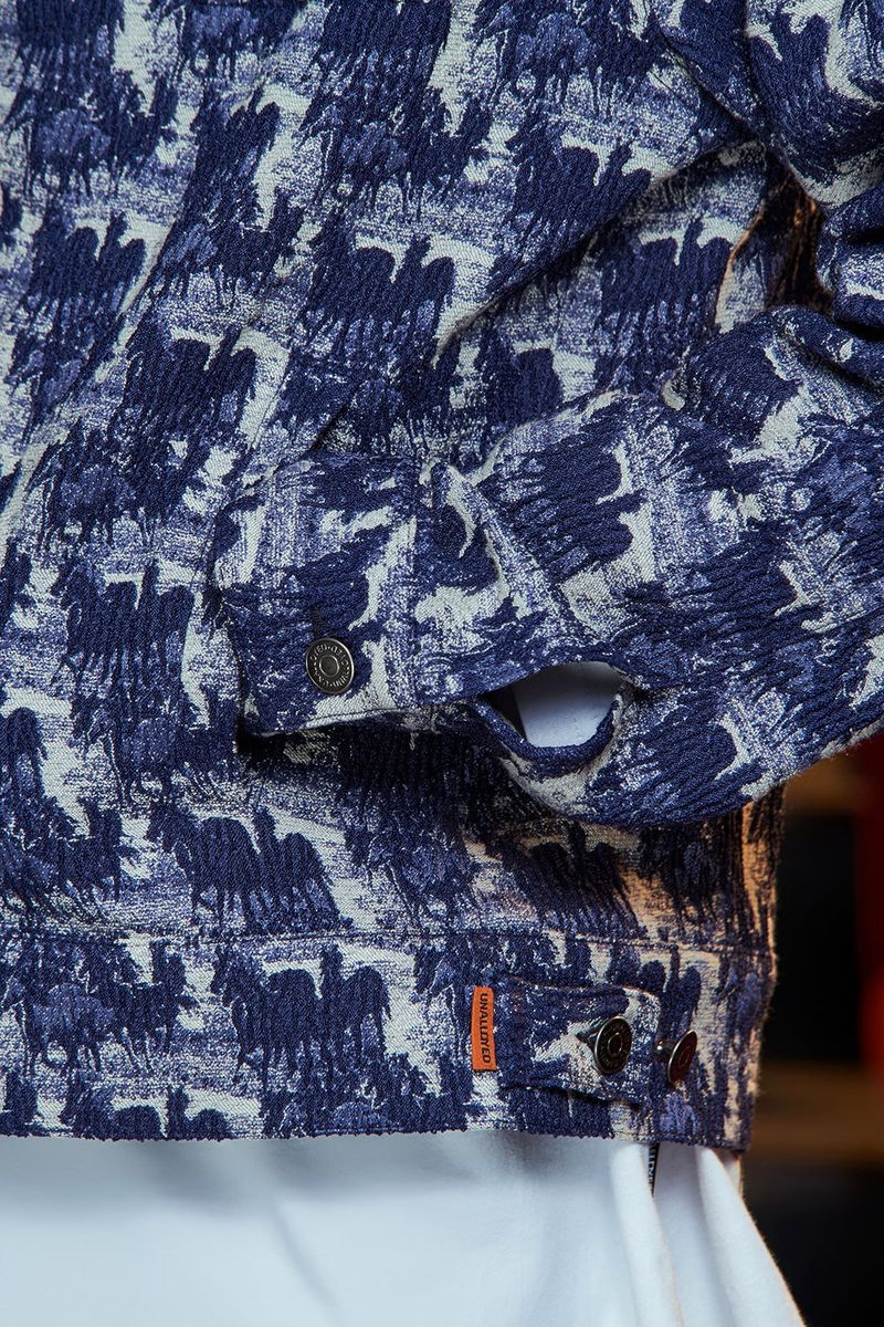 WAVE JACQUARD JACKET / NAVY