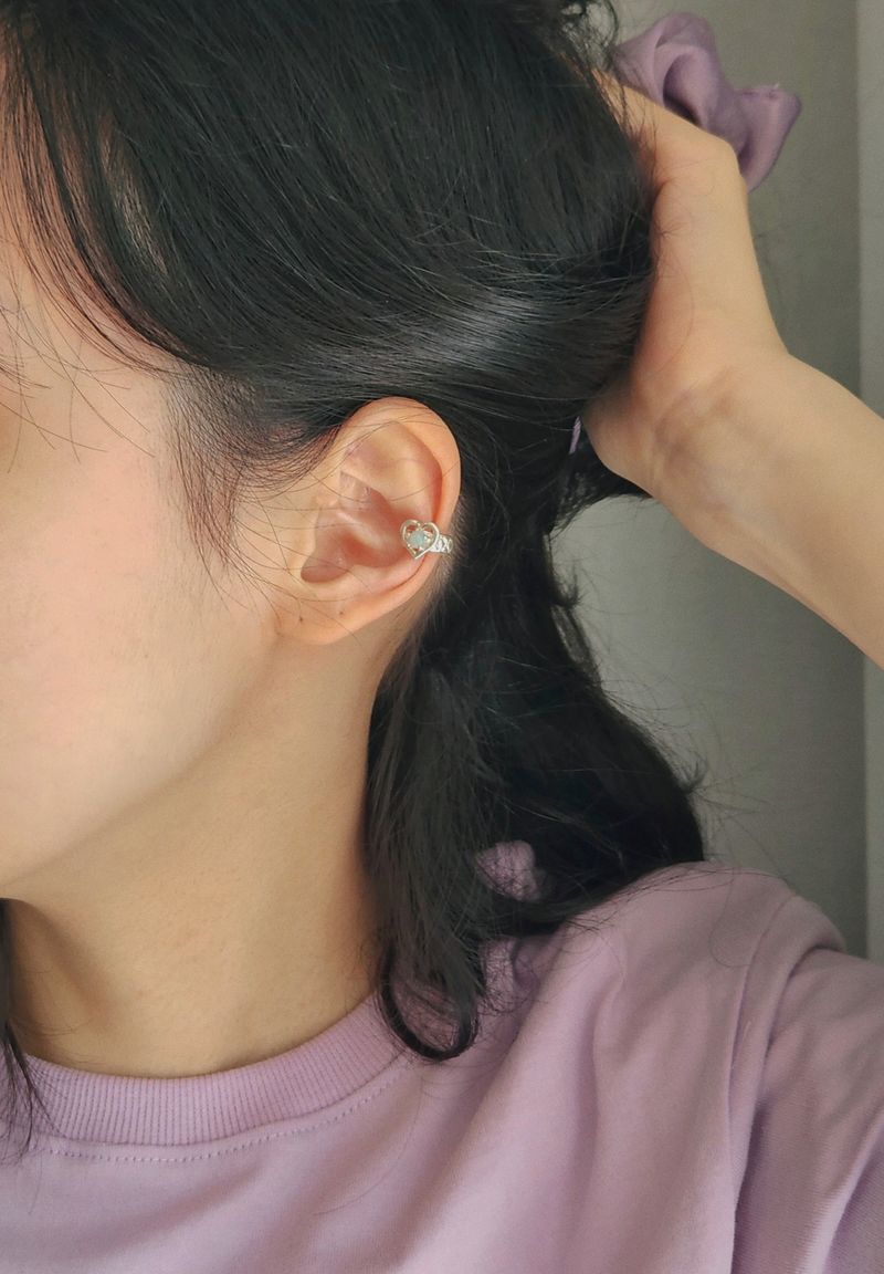 【MADE】 Heart quilting earcuff