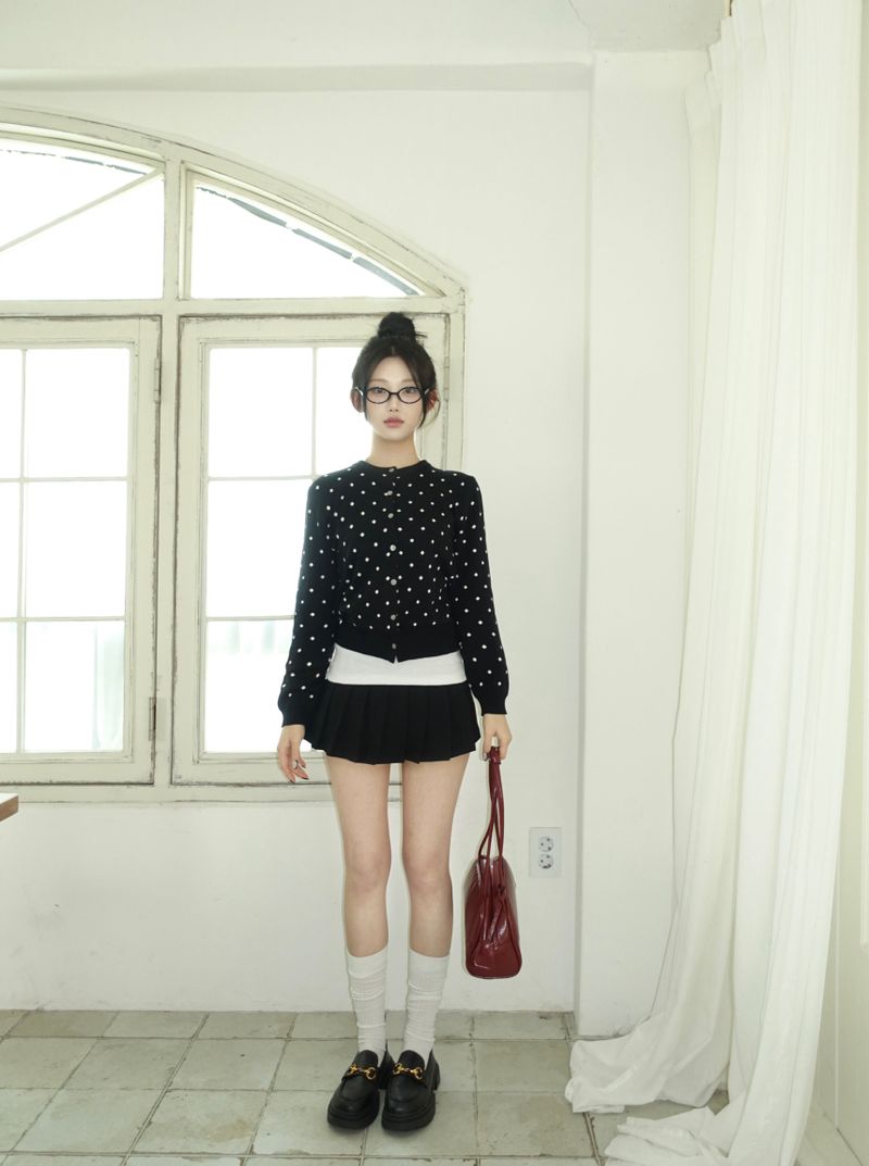 dot knit cardigan