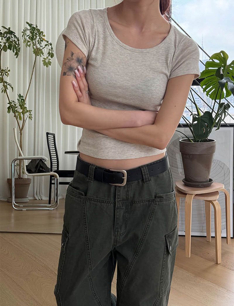 Wide flare cargo pants(2color)