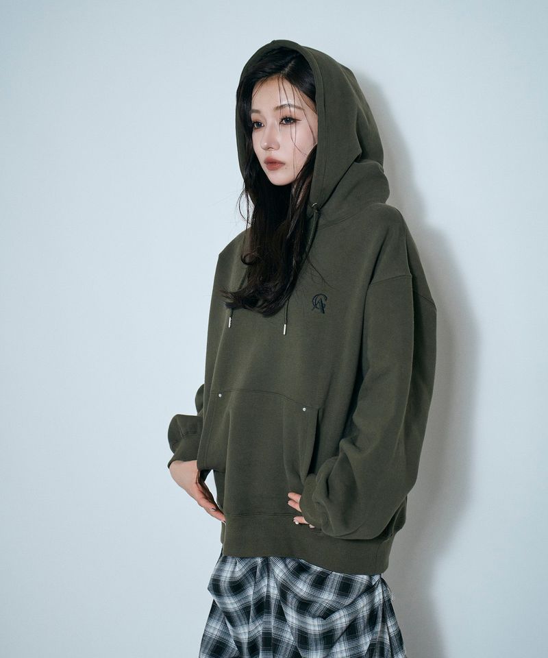 UNISEX 裏起毛パッチロゴパーカー
