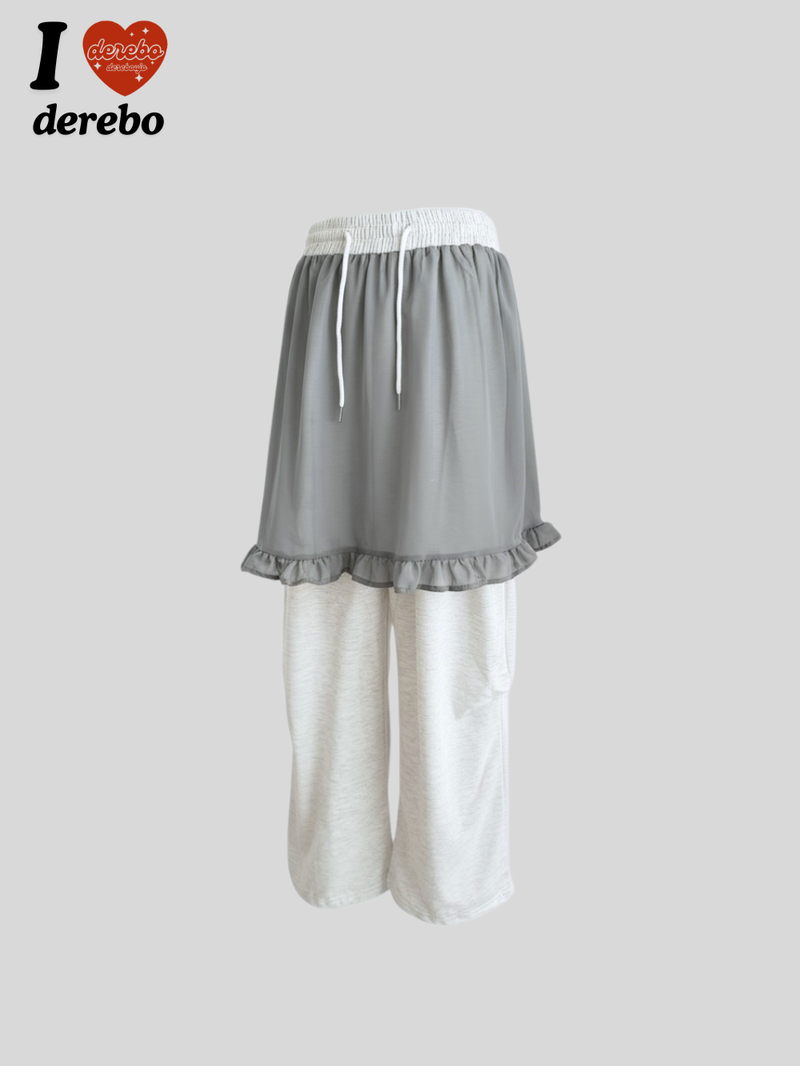 Chiffon Wrap Layered Banding Pants
