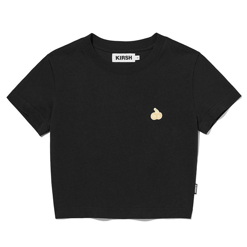 SMALL CHERRY CROP T-SHIRT [BLACK]