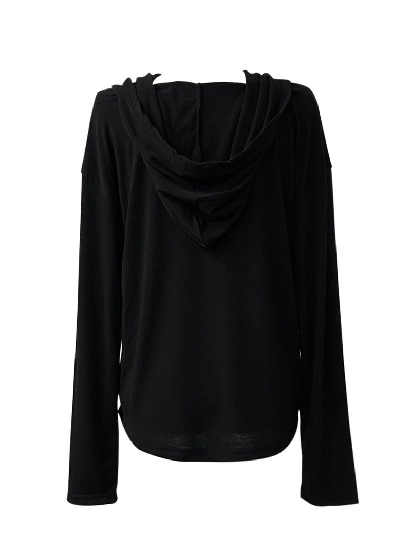 dotto loose-fit snap hoodie T (3color)